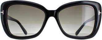 Tom Ford Square Womens Shiny Black Smoke Gradient Maeve FT1008 - One Size
