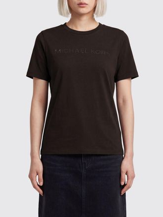 Michael Kors T-shirt girocollo in cotone con stampa logo a contrasto