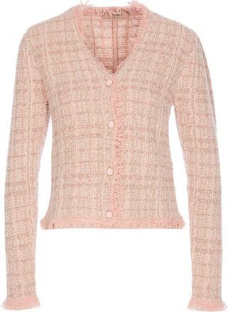 Twin-Set frayed-edge jacket - Pink