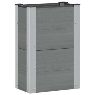 vidaXL Arriate Elevado Gris 50 X 30 X 72 Cm Wpc Y Aluminio Vidaxl