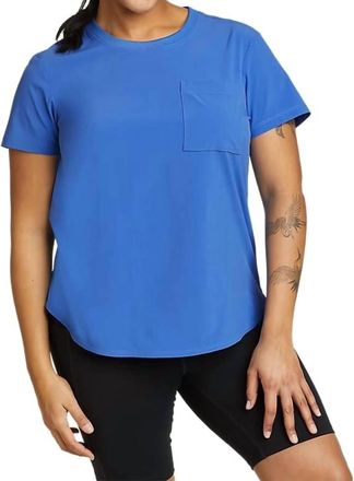 Eddie Bauer Womens Departure Short-Sleeve Pocket T-Shirt In Brilliant Blue