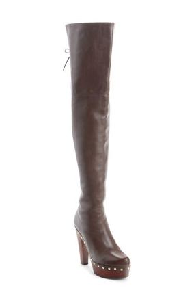 Chlo&eacute; Lola Platform Over the Knee Boot in Brown at Nordstrom, Size 10Us