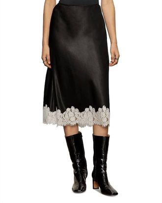 Sanctuary One Of A Kind Satin Midi Skirt In Black