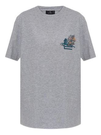 Etro horse-print T-shirt - Grey