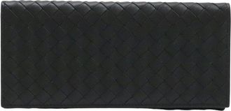 Bottega Veneta Black Intrecciato Leather Long Wallet (Authentic Pre-Loved)