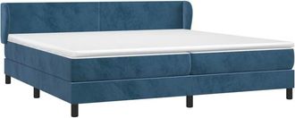 vidaXL Vidaxl - Cama Box Spring Con Colch&oacute;n Terciopelo Azul Oscuro 200x200 Cm