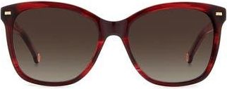 Carolina Herrera 54mm Cat Eye Sunglasses in Burgundy Horn at Nordstrom Rack