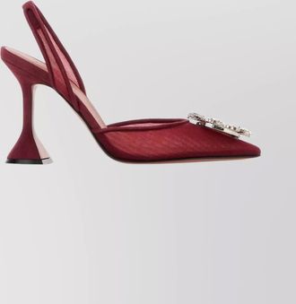 Amina Muaddi mesh slingback pumps