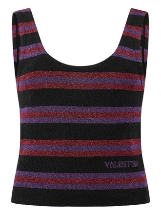 Valentino Garavani Mouwloze tanktop met diepe ronde hals - Zwart
