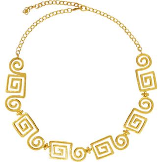 Ottoman Hands Megara Geometric Spiral Necklace in Brass at Nordstrom