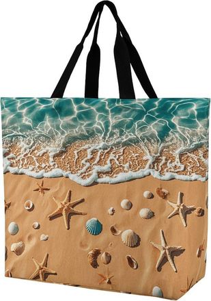 Generic Ocean Starfish Tote Bag Durable Handbag Portable Handbags For Work Beach Picnic