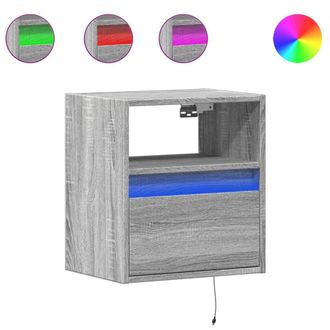 Berkfield Home TV Wall Cabinets with LED Lights 2 pcs Grey Sonoma 41x31x45 cm | Size: 41 x 31 x 45 cm