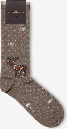 Sozzi Milano Hohe Socken aus Kaschmir mit Rentier-Motiv