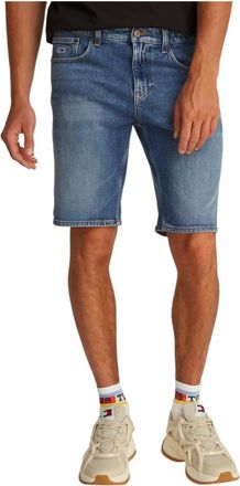 Tommy Jeans Korte Broeken, Heren, Blauw, W33, Katoen, Stijlvolle Bermuda Shorts voor Mannen