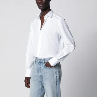 Tom Ford Slim-fit cotton shirt in optical white