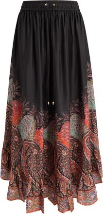 Zimmermann Rhiannon Ruffle Silk Midi Skirt - Black - 00 (UK 6 / XS)