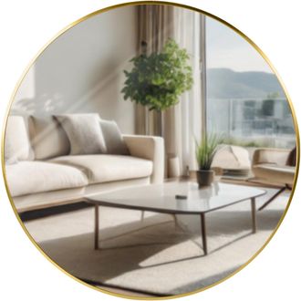 Clp Espejo De Pared Elsie Dorado Brillante Xl