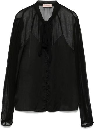 Twinset Zwarte Sweaters voor Vrouwen Aw 24 - Dames - Overhemden - Zwart - M - Overhemden