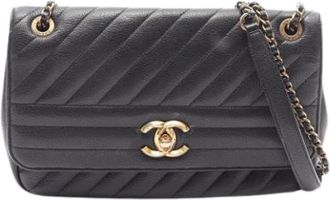 Chanel Pre-owned Vintage Leren Schoudertas - Dames - Vintage Schoudertas - Zwart - ONE Size - Leer - Vintage