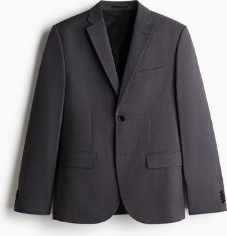 H&M Einreihiger Blazer in Slim Fit - Grau