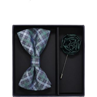 Ben Sherman Bow Tie & Lapel Pin Set in Hunter Green at Nordstrom Rack