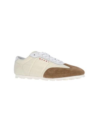 Marni Two-Tone Leather & Suede Sneaker - White