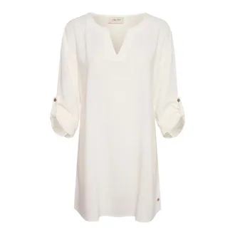 Cream T&uacute;nica blanca con escote en V - Blouses & Shirts - Mujer - Blanco - 2XL