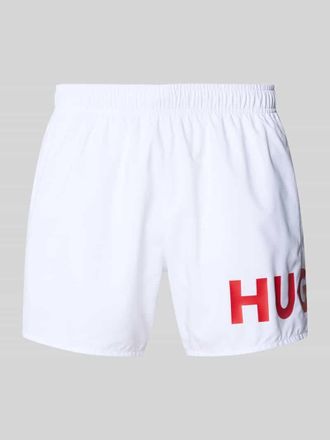 HUGO BOSS Badeshorts mit Label Print Modell MAKAI in Weiss, Gr&ouml;&szlig;e XXL