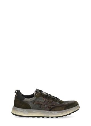Premiata Brown Nous 8685 Technical Fabric Leather Low-Top Sneakers
