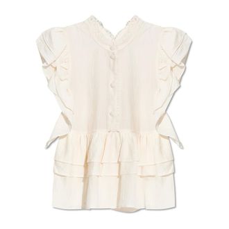 Munthe Peplum top Fulton - Dames - Blouses & Shirts - Beige - Maat: XS Polyamide