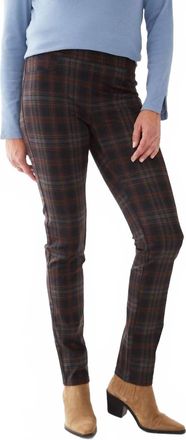 FDJ Pull-On Slim Leg Pants In Clay Plaid