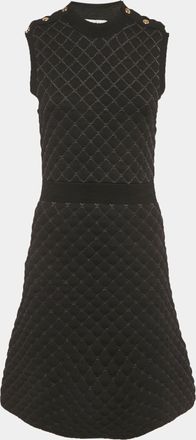 Sandro Black Nylon Quilted Mini Dress