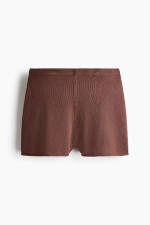 H&M Roll-edge Knitted Shorts in Dark Dusty Pink at Nordstrom, Size Xx-Small