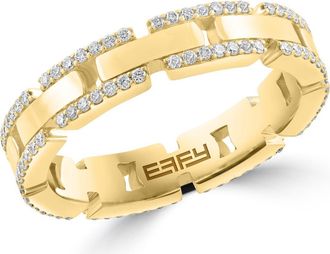 Effy Sterling Silver Diamond Band Ring in Gold at Nordstrom Rack, Size 10