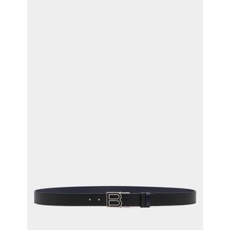 Bally B Logo 35mm Adjustable And Reversible Belt in Black/peacoat+Pall at Nordstrom, Size 120