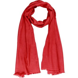 Saachi Cashmere Silk Eyelash Fringe Scarf in Red at Nordstrom Rack