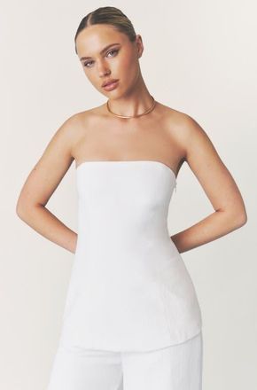 Six Stories Verity Tailored Bandeau Longline Top in White at Nordstrom, Size 12