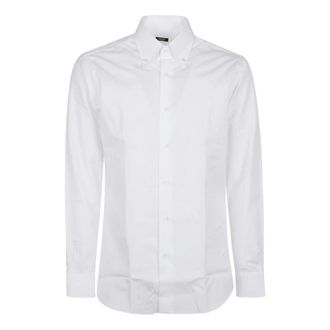 Barba Lange Mouw Nek Shirt - Heren - Zakelijke Overhemden - Wit - 3XS - Overhemden