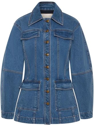 Rebecca Vallance Aviator jacket - women - Cotton/Elastane - 10 - Blue