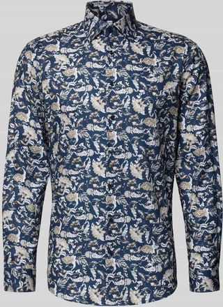 Christian Berg Regular Fit Business Hemd aus Baumwolle mit Kentkragen in Marine, Größe 39/40