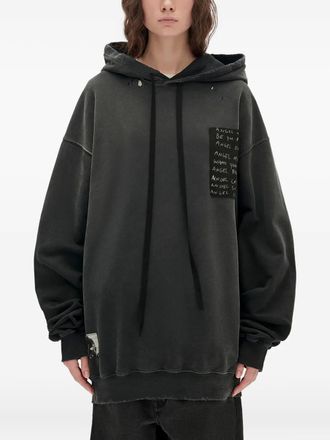 Ann Demeulemeester cotton drawstring hoodie - Black