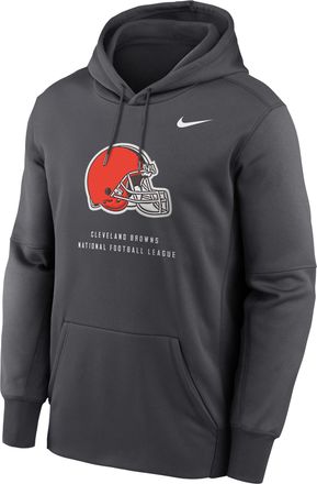 Nike Mens Cleveland Browns Nike Therma NFL Pullover Hoodie in Grey | NKAQ06F9I-R7Q