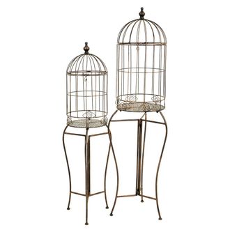 Wanderlust Deco Maceteros Jaulas De Forja Set 2 Pzas