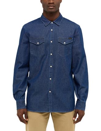 Mustang Langarmhemd MUSTANG Style Duver, Herren, Gr. XXL, N-Gr, grau (medium schwarz), Web, Obermaterial: 100% Baumwolle, regular fit h&uuml;ftbedeckend, Rundhals,