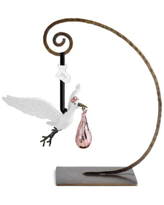 Michael Aram Pink Stork Ornament, White
