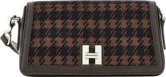 Hogan Tassen, Dames, Bruin, ONE Size, Leer, Schoudertas met flap