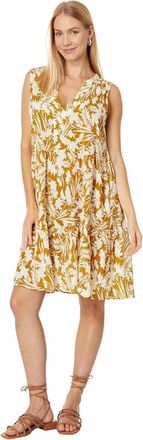Elliott Lauren Dress Dijon Brown Floral V-Neck Sleeveless GBO2196