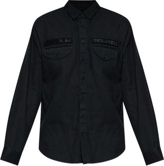 Dsquared2 Camicia in cotone con logo - Nero