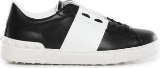 Valentino Garavani Calfskin Open Sneaker - Heren - Sneakers - Zwart - 40 EU - Leer - Schoenen