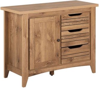 Beliani Beliani - Aparador efecto madera clara 80 x 99 x43 cm 1 gabinete cómoda de 3 cajones Agora